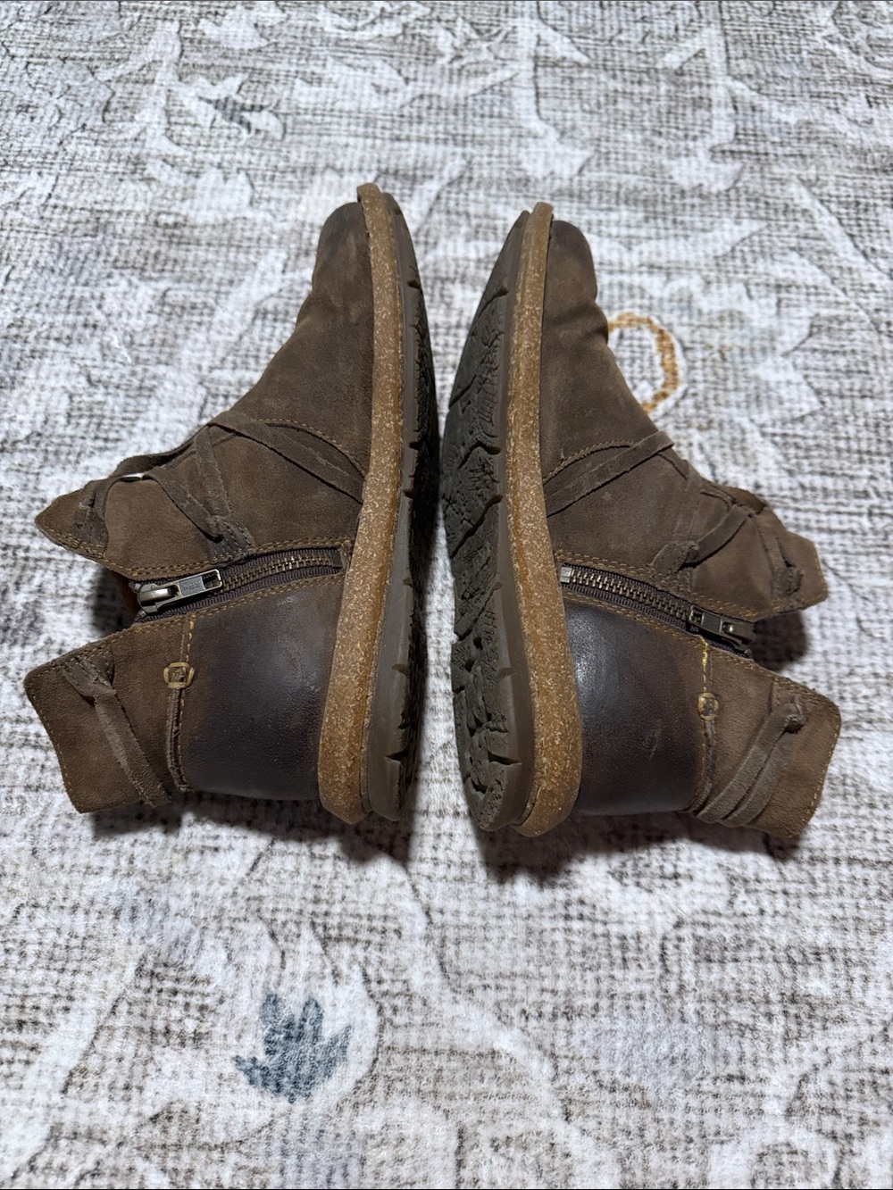 Born Women’s Brown Suede Chukka Boots with Side Zip